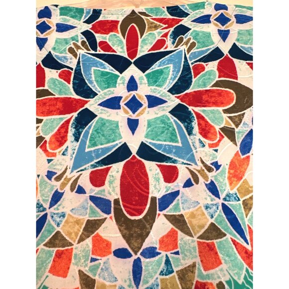 JM Collection Womens Multicolor Floral Print Top Medium - Picture 3 of 7